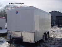 8 x 10 Enclosed Tandem Axle White Round Front
                      Cargo Trailer