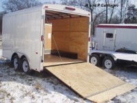 8 x 10 Enclosed Tandem Axle White Round Front
                      Cargo Trailer
