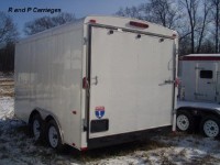 8 x 10 Enclosed Tandem Axle White Round Front
                    Cargo Trailer